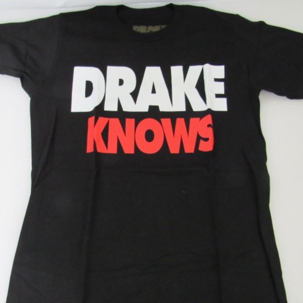 Drake Knows Black‎ Short Sleeve T-Shirt New Size S
